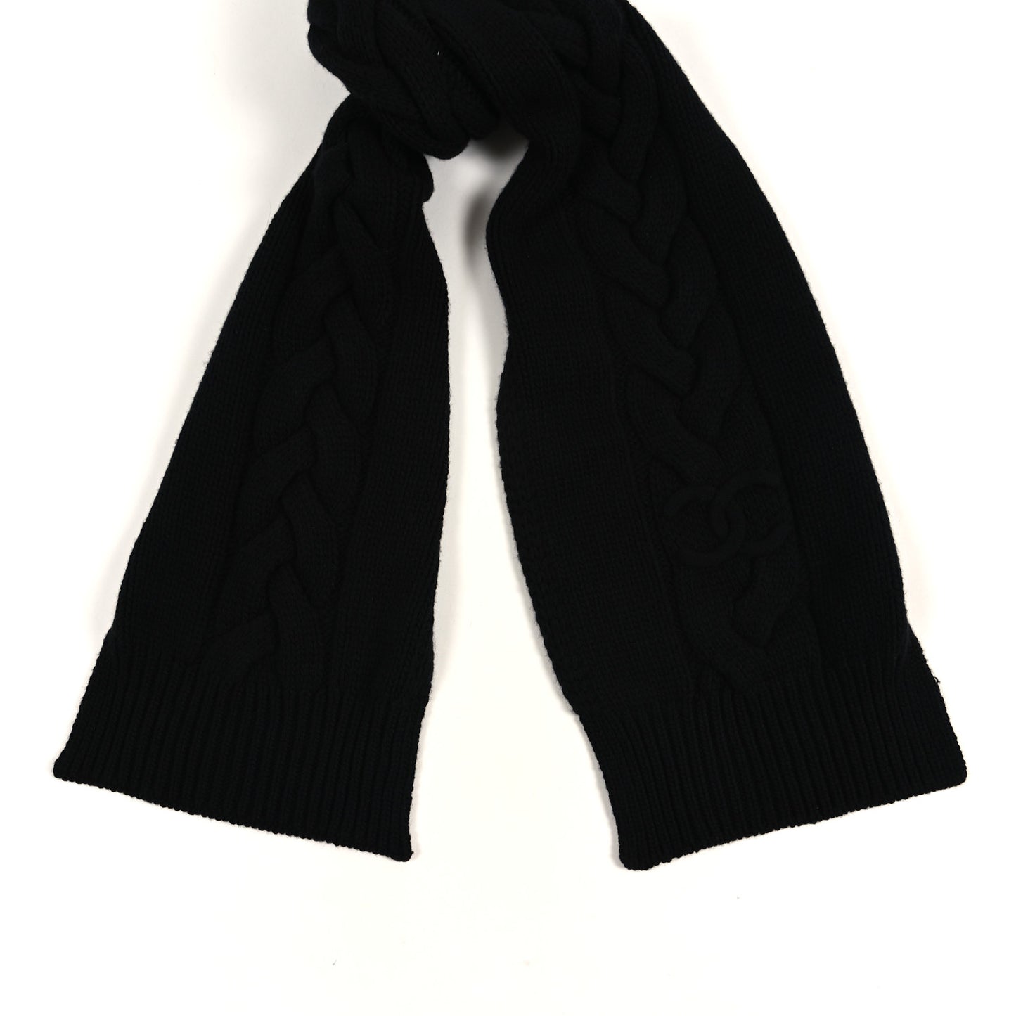 Cashmere Knitted Scarf Black