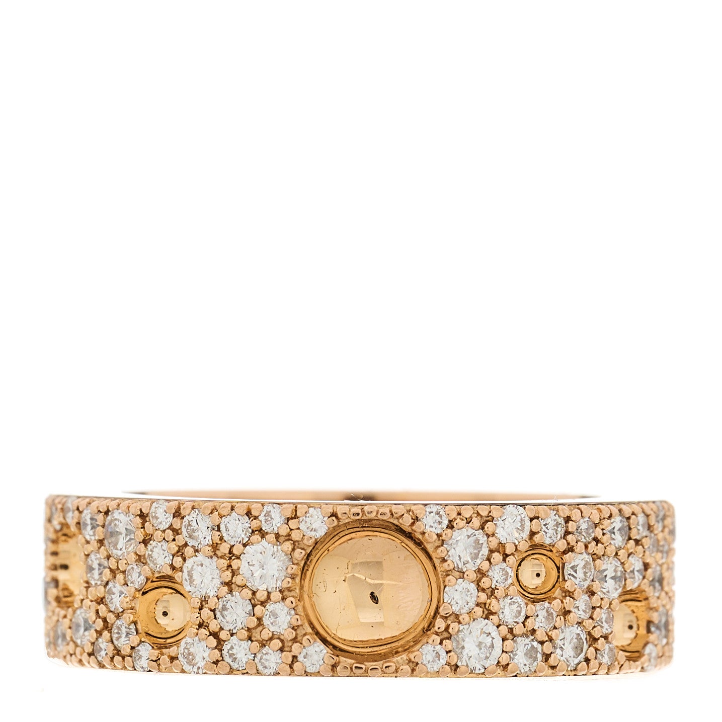 Roberto Coin 18K Rose Gold Diamond Pois Moi Luna Ring 53 6.5 1 of 4