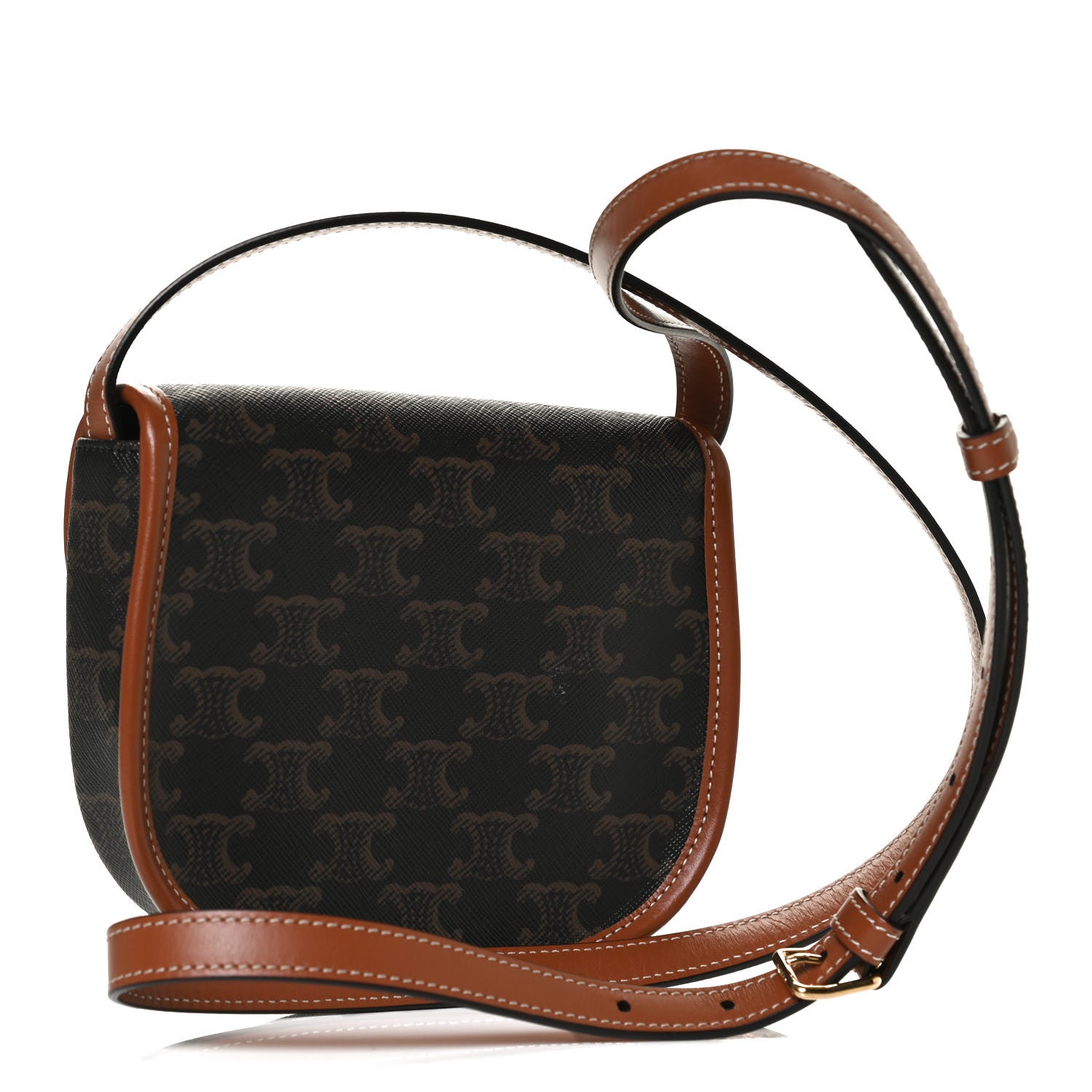 Celine Canvas Calfskin Triomphe Mini Besace Tan 3 of 11