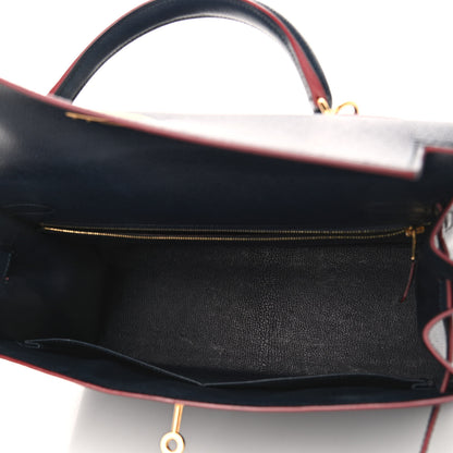Hermes Epsom Contour Kelly Sellier 32 Bleu Indigo Rouge H 4 of 15