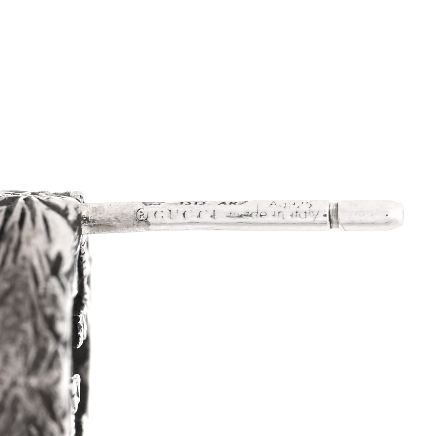 Sterling Silver Textured Interlocking G Stud Earrings