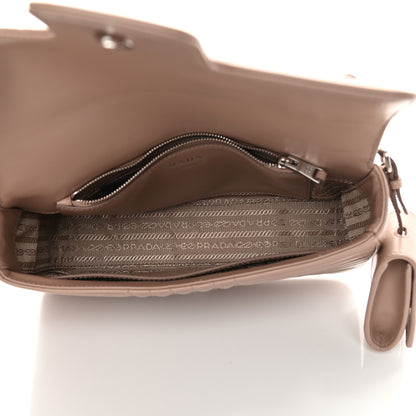 Prada Soft Calfskin Impunture Diagramme Medium Chain Flap Shoulder Bag Cipria 5 of 13