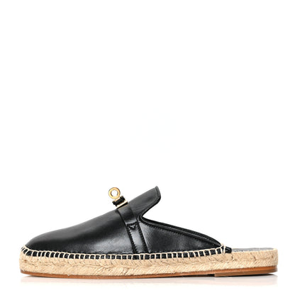 Hermes Goatskin Feria Espadrille 37 Black 1 of 9