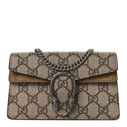 Gucci GG Supreme Monogram Super Mini Dionysus Shoulder Bag Taupe 1 of 9
