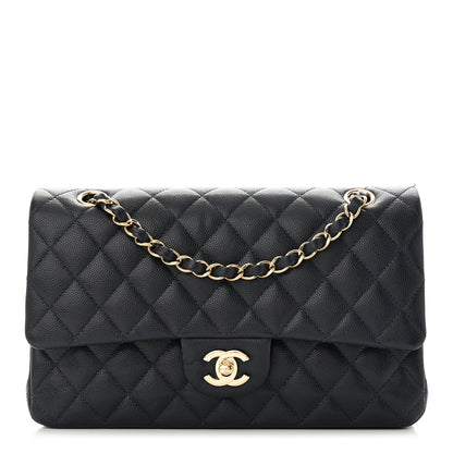 Chanel Caviar Quilted Medium Double Flap Dark Blue 1 of 10