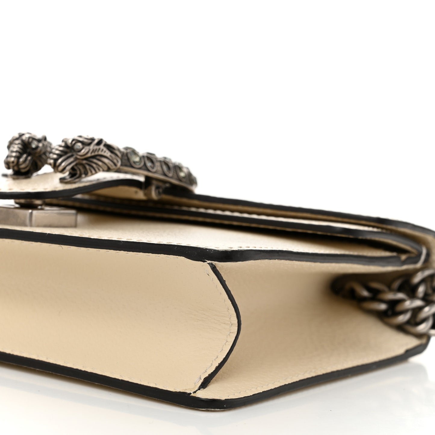 Textured Calfskin Crystal Mini Dionysus Shoulder Bag Mystic White
