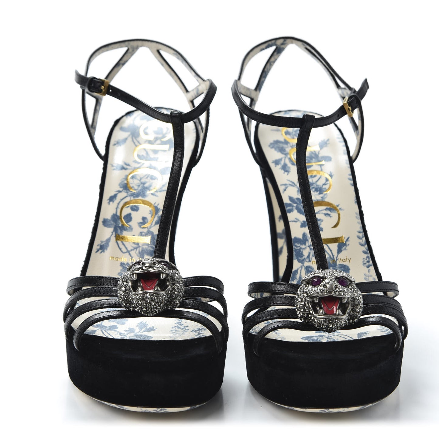 Velvet Malaga Kid Elias T-Strap Platform High Heel Sandals 38.5 Black