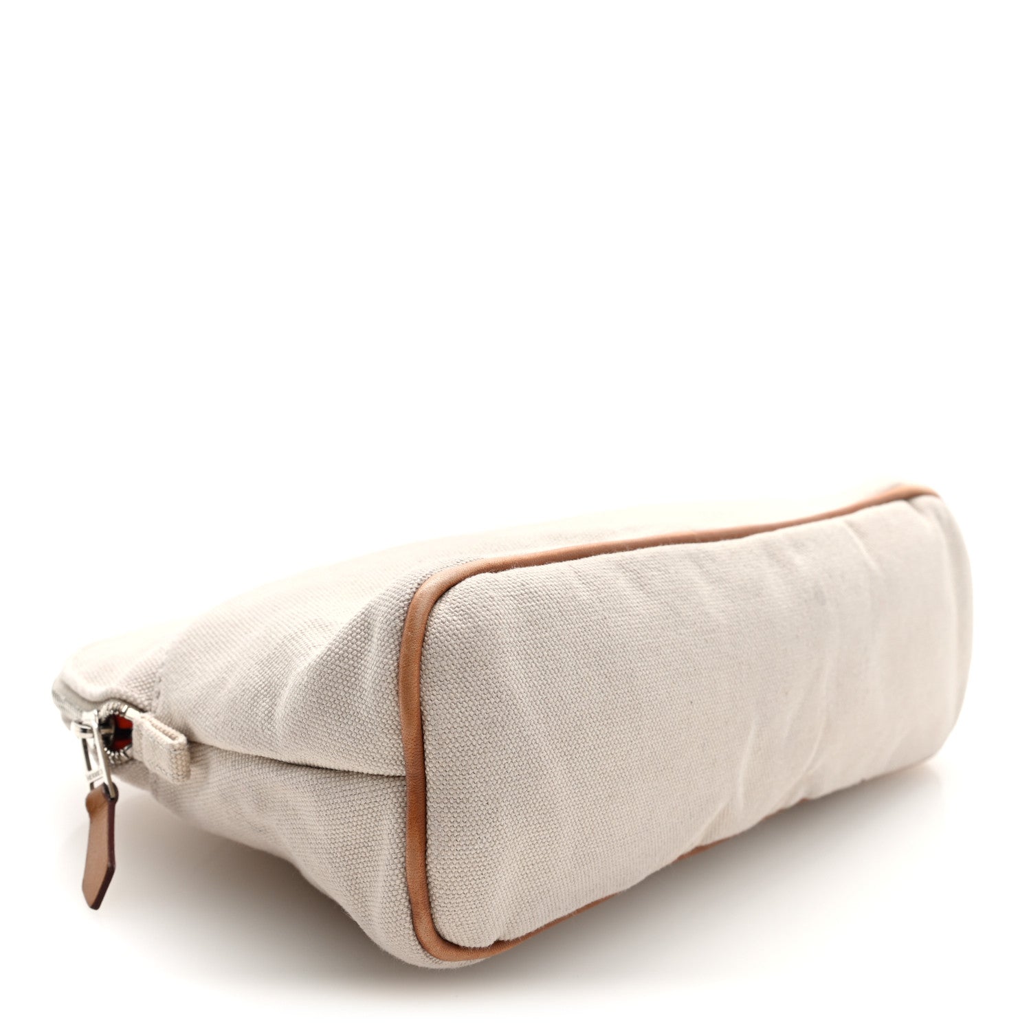 Hermes Cotton Canvas Bolide Travel Cosmetic Pouch MM Natural 4 of 6