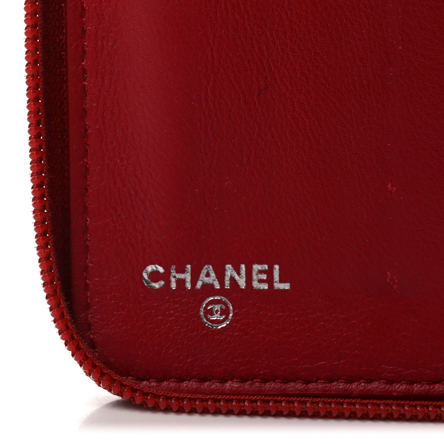 Caviar Large CC Timeless Zip Around Organizer Wallet Red