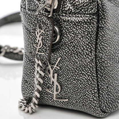 Saint Laurent Metallic Grain De Poudre Y Quilted Monogram Mini Loulou Camera Bag Gun Metal 5 of 7