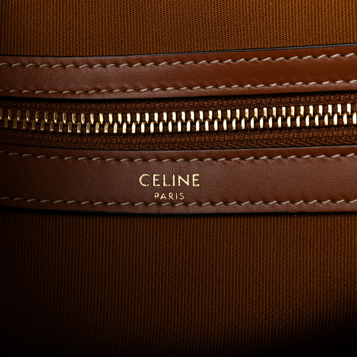Triomphe Canvas Calfskin Horizontal Cabas Tan