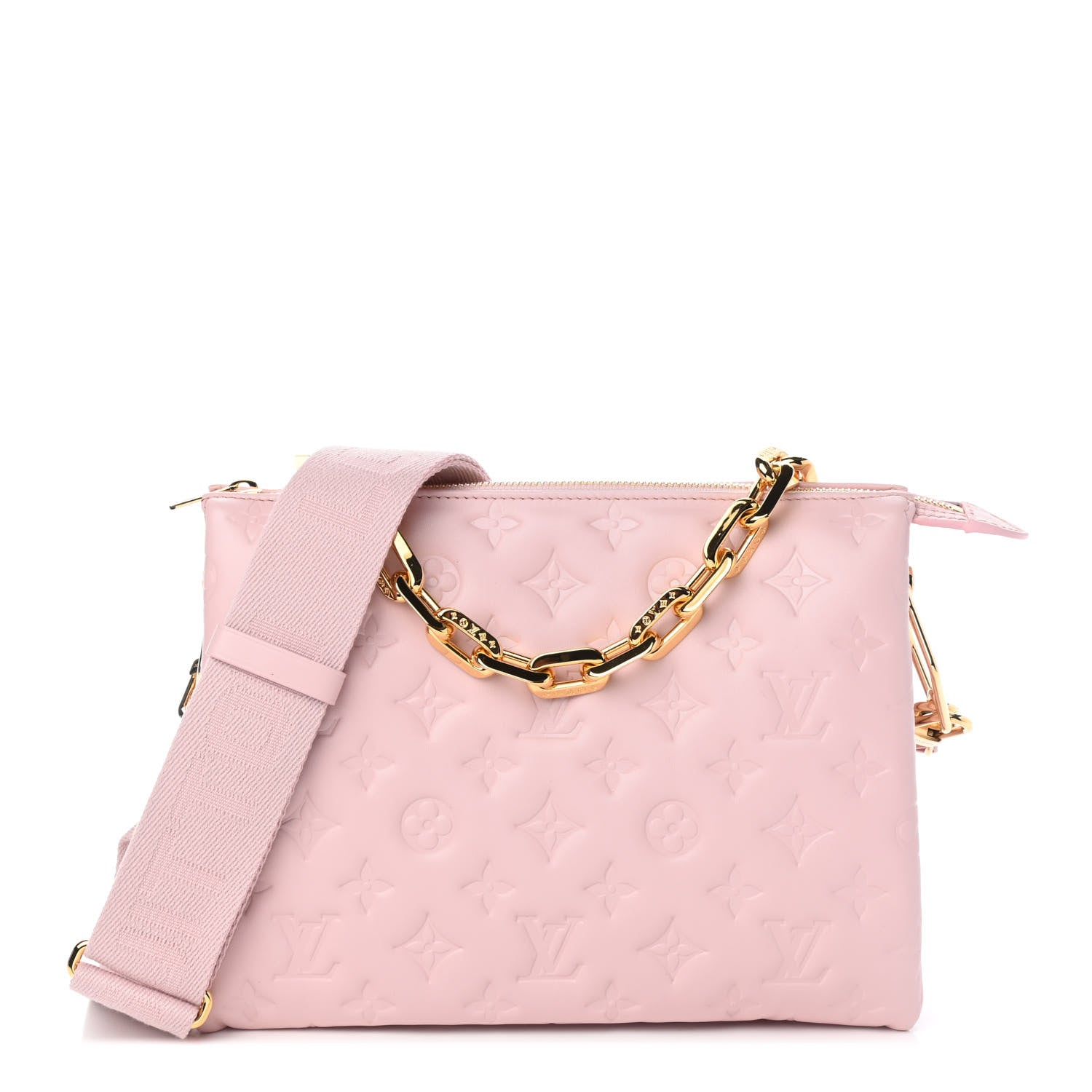 Louis Vuitton Lambskin Embossed Monogram Coussin PM Rose 1 of 7