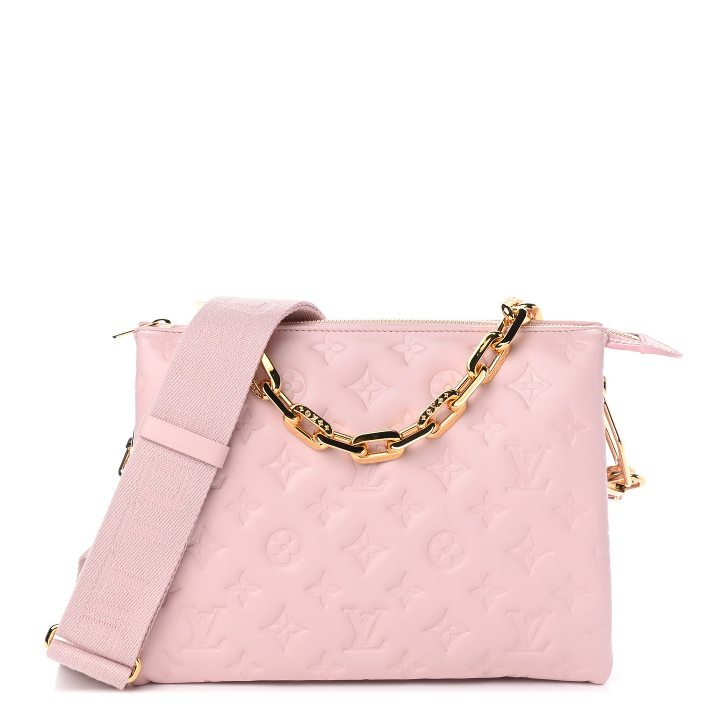 Lambskin Embossed Monogram Coussin PM Rose