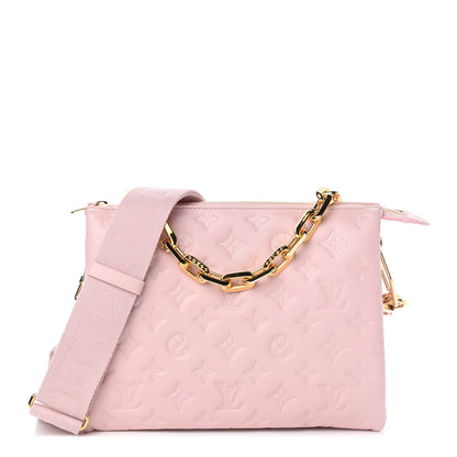 Louis Vuitton Lambskin Embossed Monogram Coussin PM Rose 1 of 9