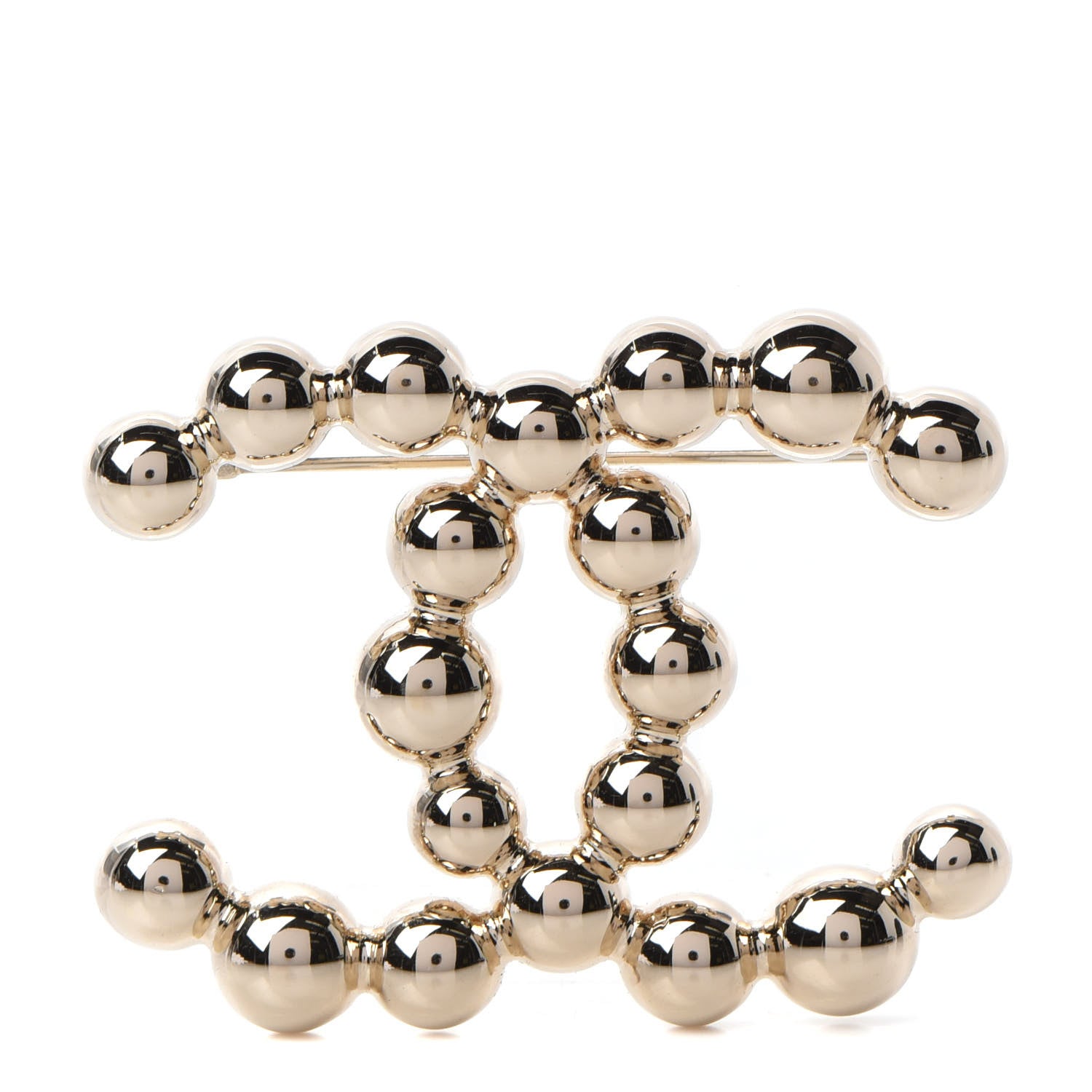 Chanel Metal Beaded CC Brooch Gold 1 of 4