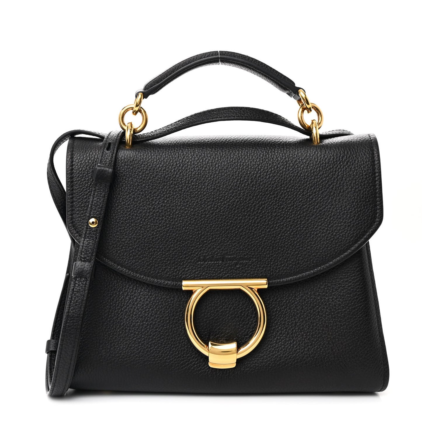 Calfskin Small Margot Top Handle Satchel Black