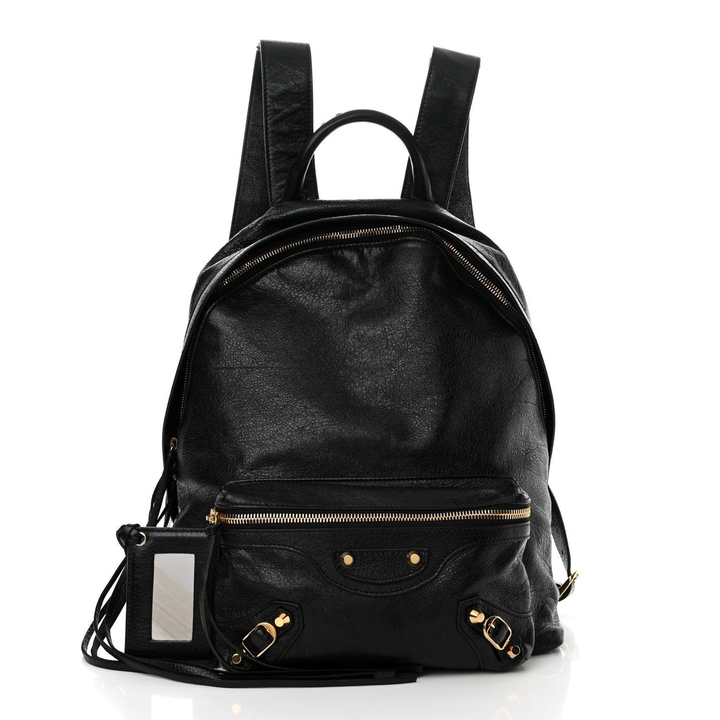 Agneau Classic Gold Hardware Backpack Black