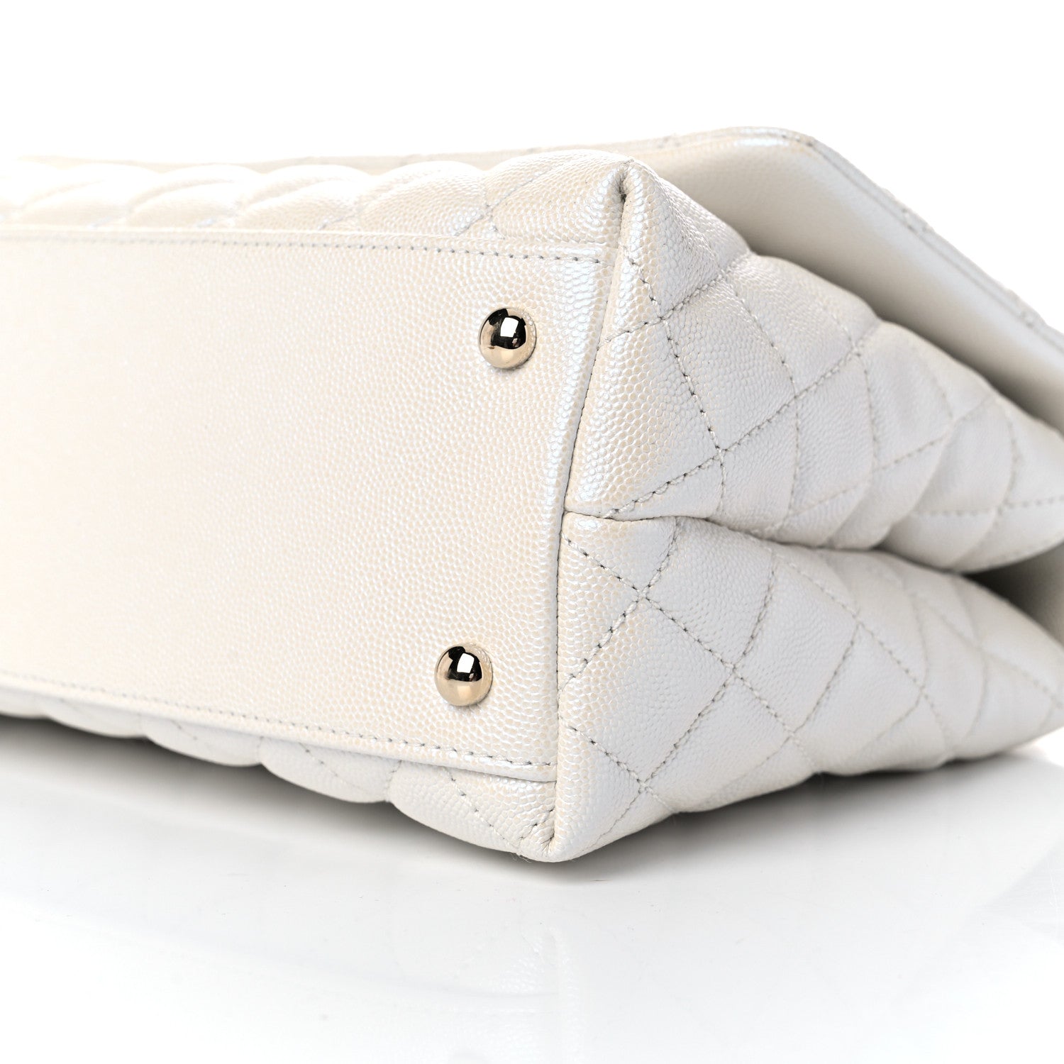 Chanel Iridescent Caviar Quilted Small Coco Handle Flap White 9 of 10