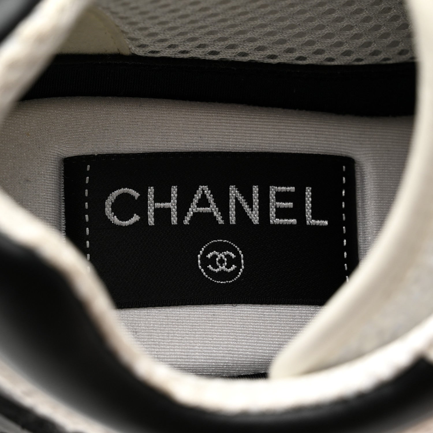 Chanel Tweed Suede Calfskin CC Sneakers 37 Black White 7 of 9