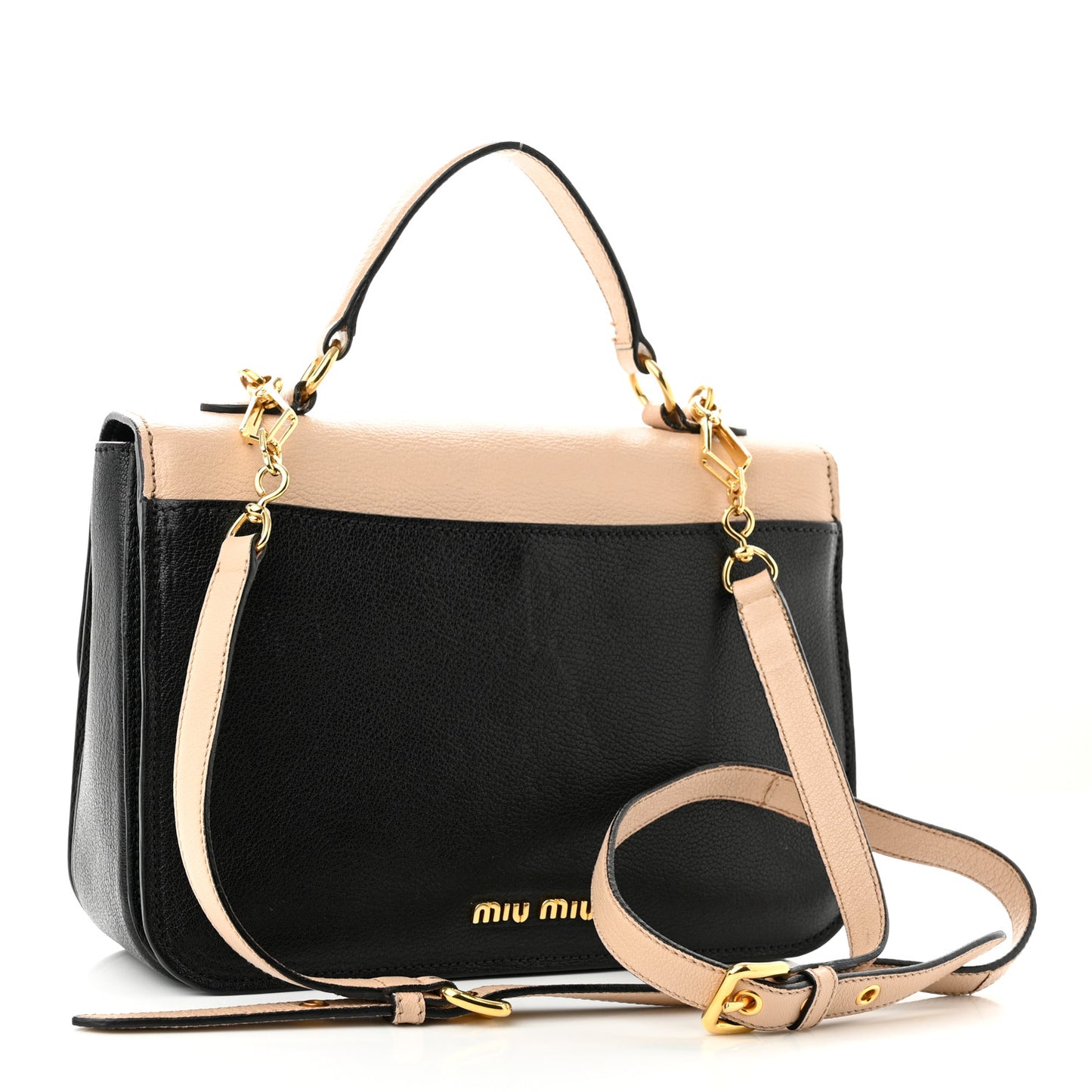 Madras Bicolor Top Handle Bag Cipria Black