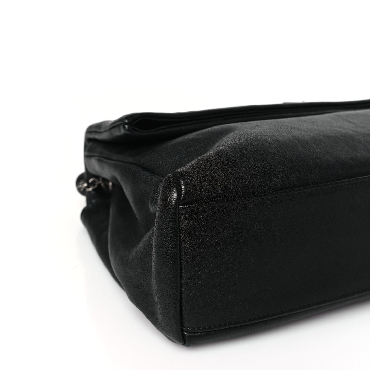 Sheepskin Medium West Hollywood Monogram Fold-Over Bag Black