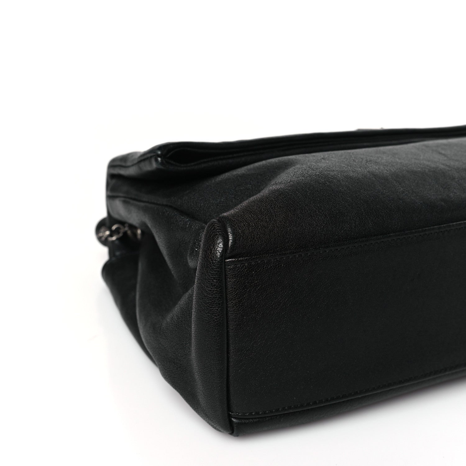 Saint Laurent Sheepskin Medium West Hollywood Monogram Fold-Over Bag Black 8 of 9