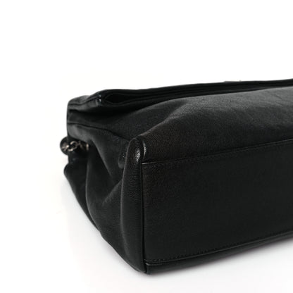 Saint Laurent Sheepskin Medium West Hollywood Monogram Fold-Over Bag Black 8 of 9