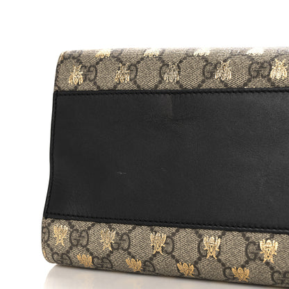Gucci GG Supreme Monogram Bees Medium Padlock Tote Beige Oro Black 15 of 16