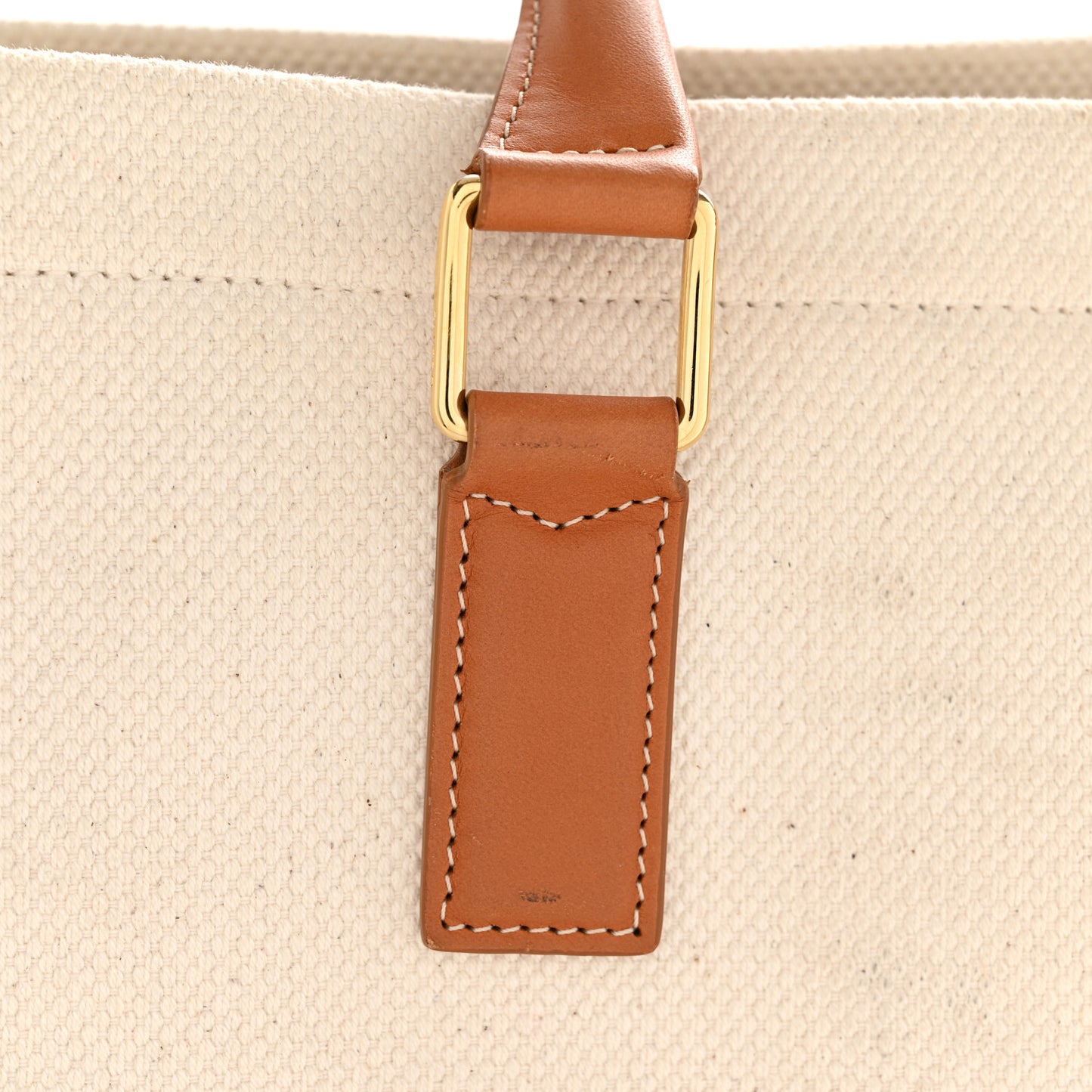 Canvas Calfskin Horizontal Cabas Natural Tan