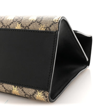 Gucci GG Supreme Monogram Bees Medium Padlock Shoulder Bag Beige Oro Black 10 of 10