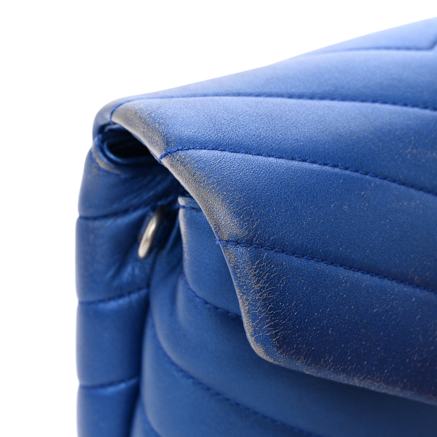 Metallic Calfskin Y Quilted Monogram Toy Loulou Crossbody Bag Blue Royal