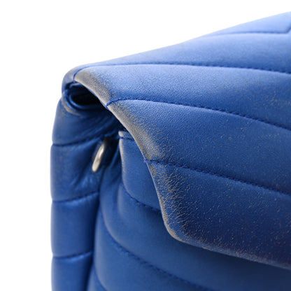 Saint Laurent Metallic Calfskin Y Quilted Monogram Toy Loulou Crossbody Bag Blue Royal 13 of 14