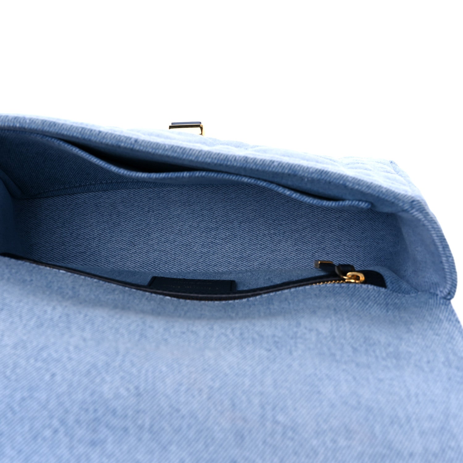 Christian Dior Denim Macrocannage Medium Caro Bag Blue 5 of 9