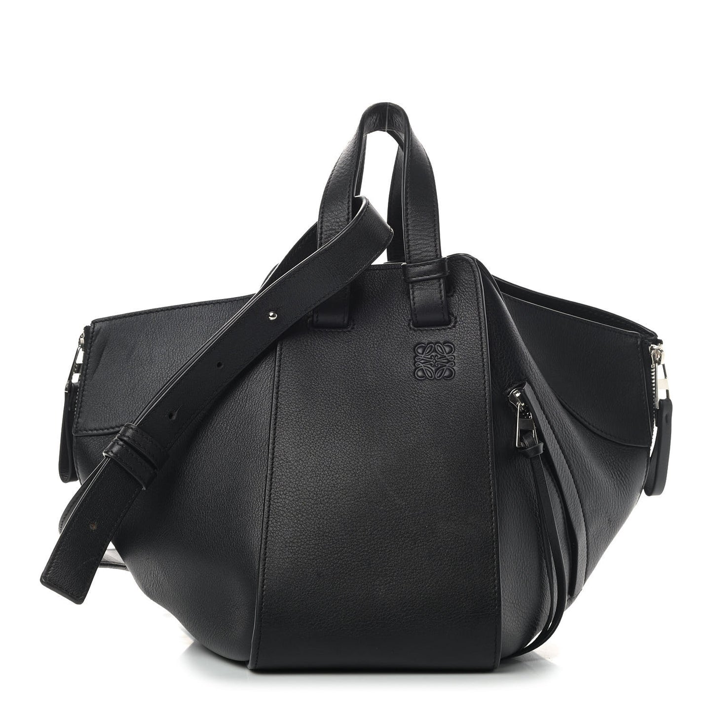 Calfskin Small Hammock Shoulder Bag Black