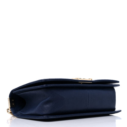 Chanel Caviar Chevron Quilted Medium Boy Flap Navy 4 of 10