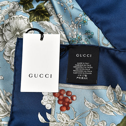 Gucci Silk Twill Wondergardenia Square Scarf Bluette 3 of 5