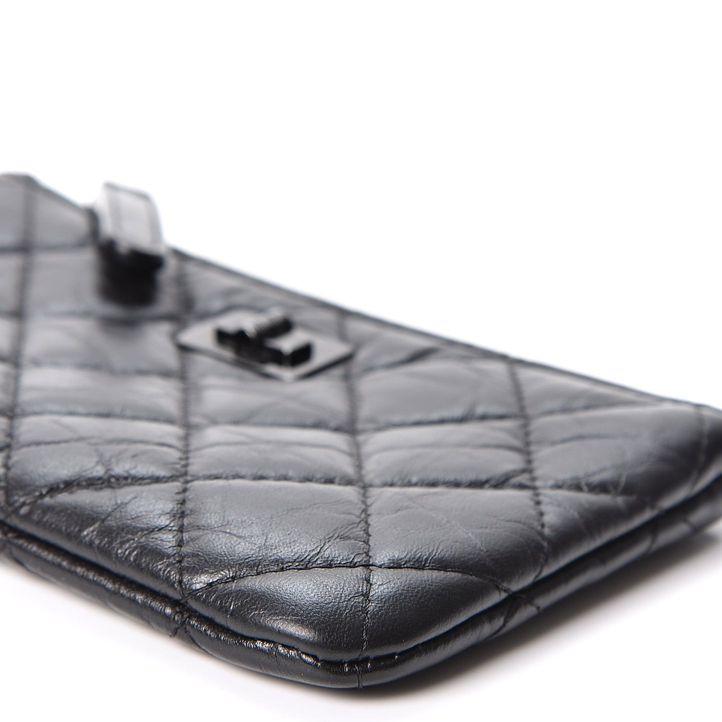 Aged Calfskin Quilted Small Reissue Cosmetic Case So Black