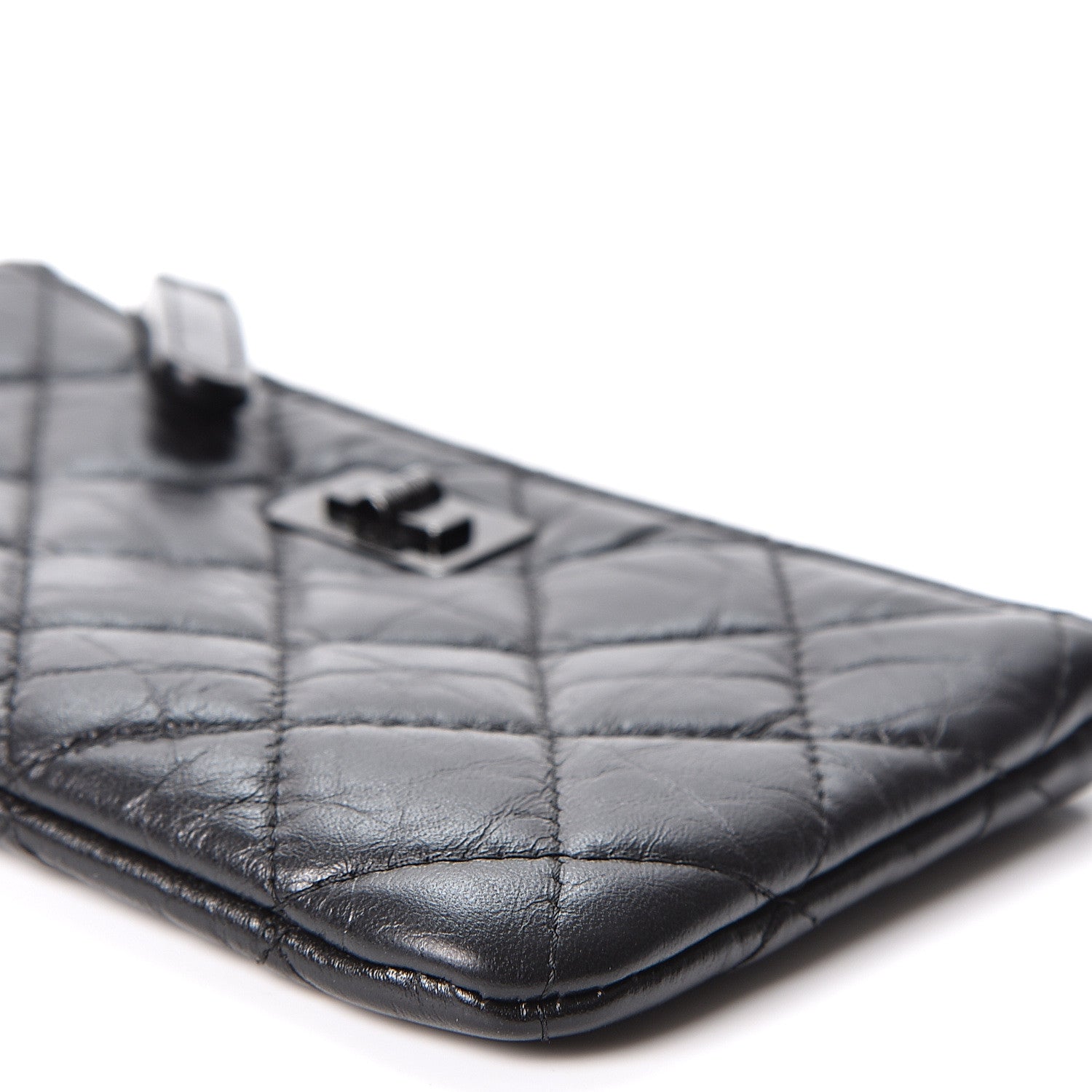 Chanel Aged Calfskin Quilted Small Reissue Cosmetic Case So Black 8 of 9
