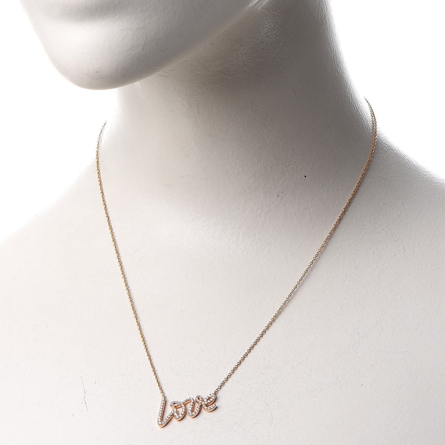 18K Rose Gold Diamond Small Paloma's Graffiti Love Pendant Necklace