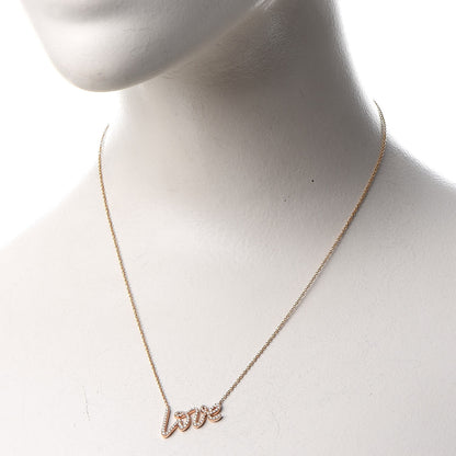 Tiffany 18K Rose Gold Diamond Small Paloma's Graffiti Love Pendant Necklace 2 of 7