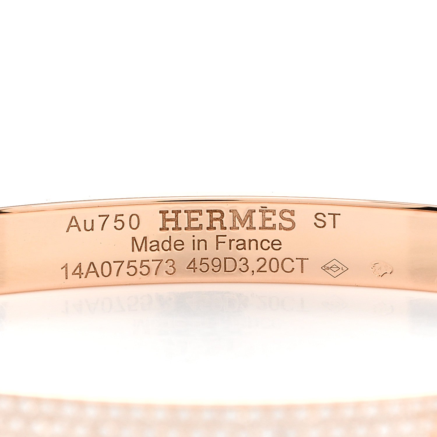 Hermes 18K Rose Gold Pave Diamond H D'Ancre Bracelet ST 3 of 3