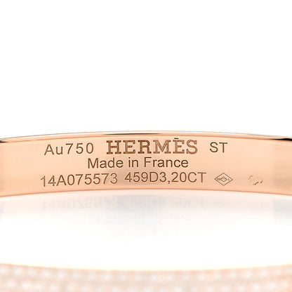 Hermes 18K Rose Gold Pave Diamond H D'Ancre Bracelet ST 3 of 3
