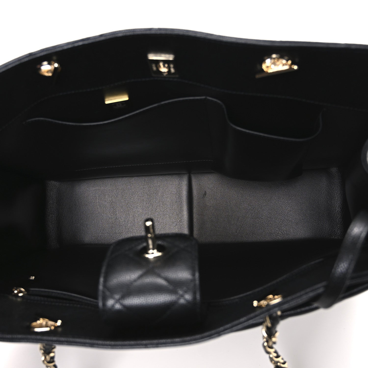 Chanel Caviar Quilted Large CC Shopping Tote Black 5 of 10