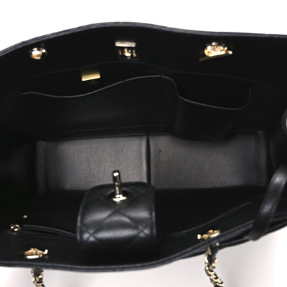 Chanel Caviar Quilted Large CC Shopping Tote Black 5 of 10