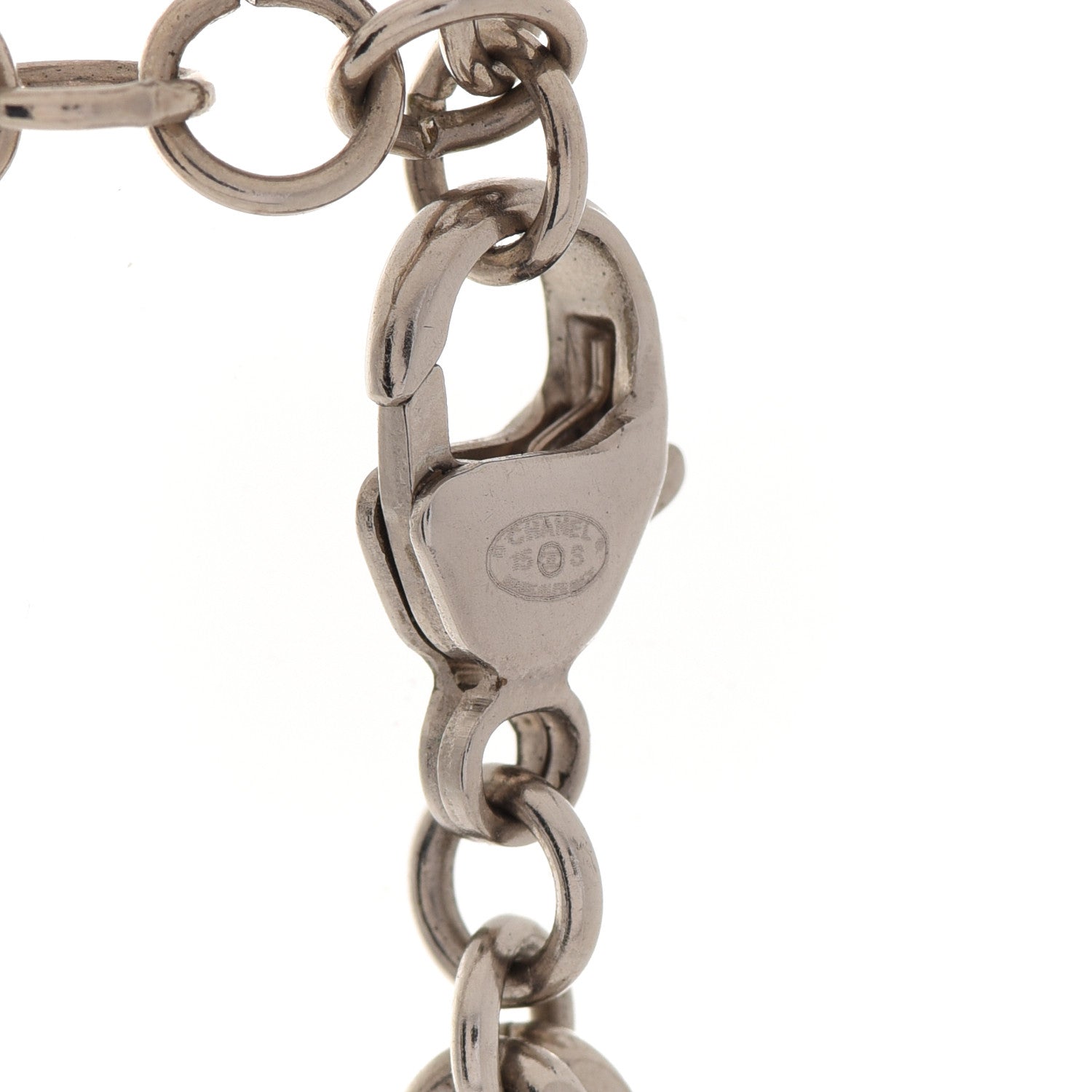 Chanel Crystal Baguette Stone Multi Strand Necklace Silver 5 of 7