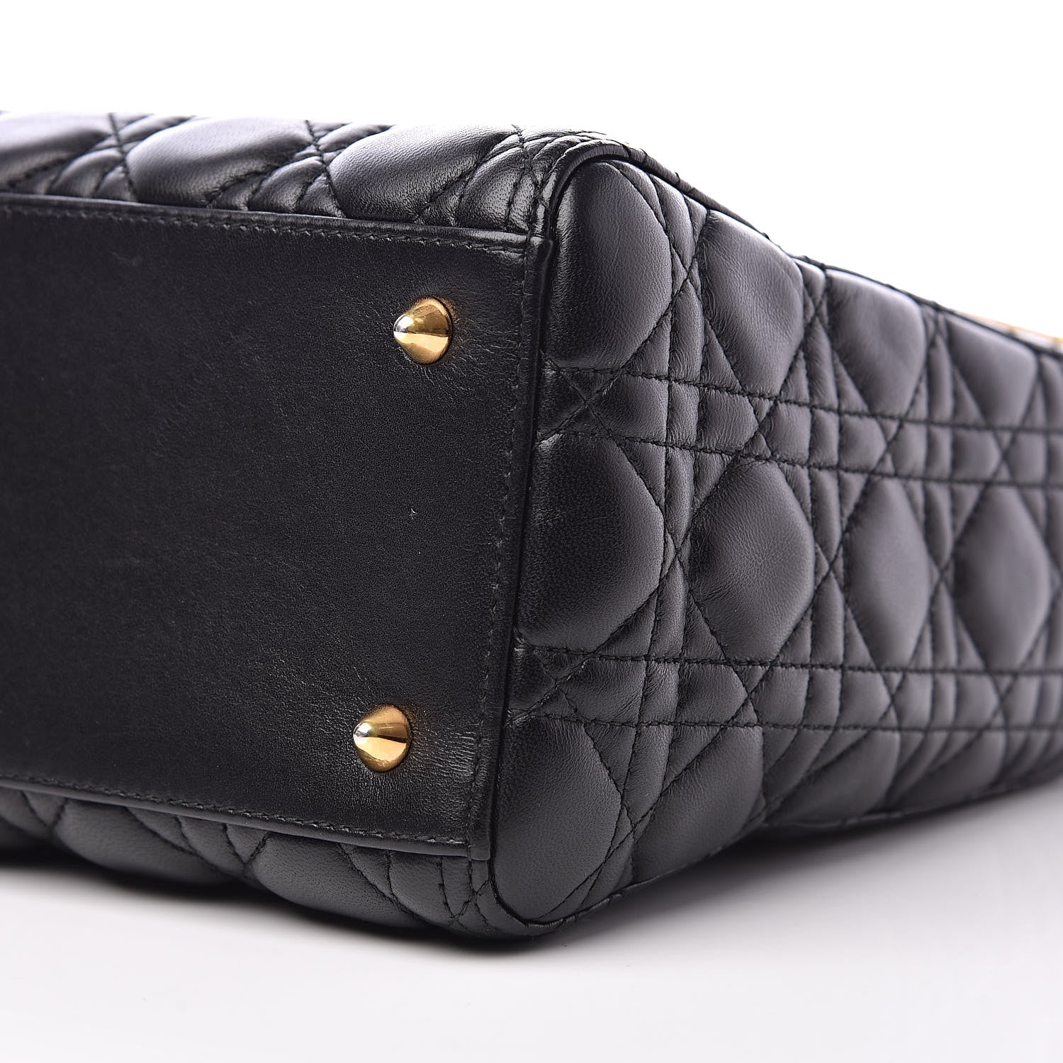 Christian Dior Lambskin Cannage Medium Lady Dior Black 9 of 14