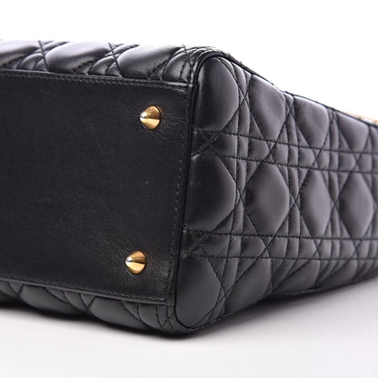 Christian Dior Lambskin Cannage Medium Lady Dior Black 9 of 14