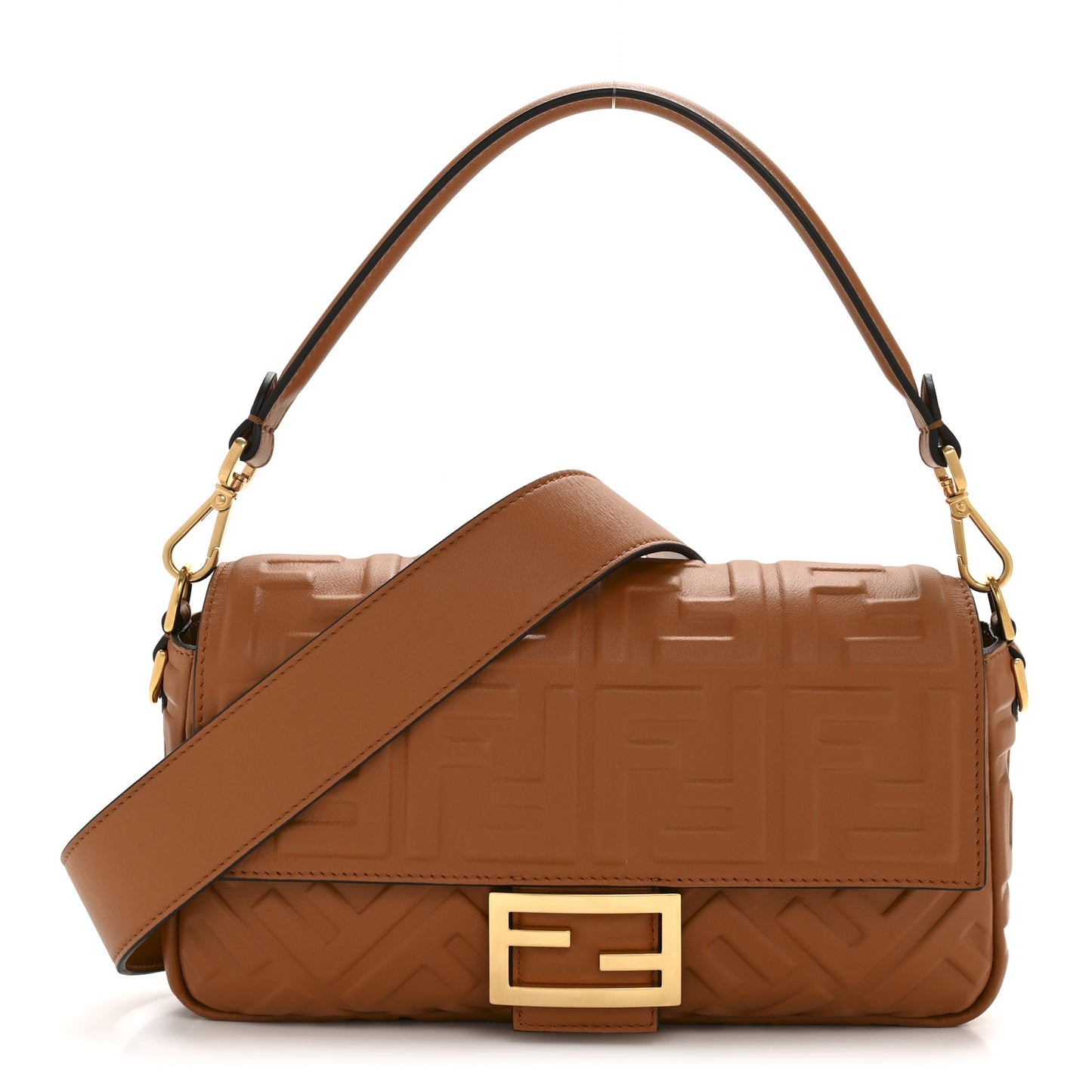 Nappa FF 1974 Embossed Baguette Brandy
