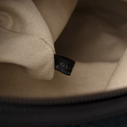 Gucci Velvet GG Monogram Textured Calfskin Web Small Double Buckle Backpack Blue Beige Black 7 of 10