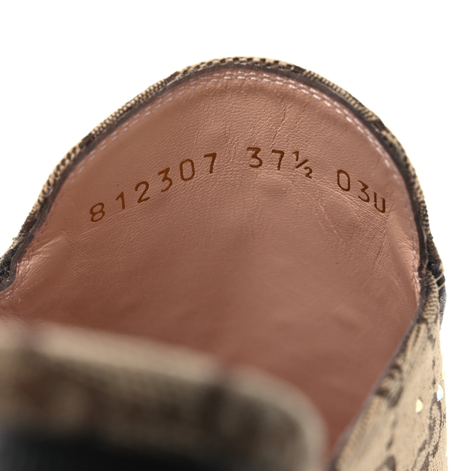Gucci Crystal Canvas GG Monogram Nappa Womens Princetown Slippers 37.5 Beige Ebony New Acero 10 of 11